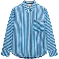 Superdry for woman. W4010541A Relaxed Poplin Shirt blue (XXS), Casual, Cotton, Long sleeve