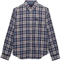 Superdry for man. M4011047A Lumberjack shirt in blue and red plaid (XL), Casual, Cotton, Long sleeve