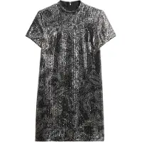 Superdry for woman. W8012021A Silver Sequin Dress (XS), Party, Polyester, Short sleeve