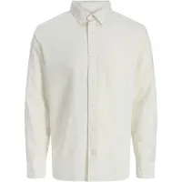 Jack & Jones Jjebreeze Linen Blend Shirt L/S Sn - Cream - XXL
