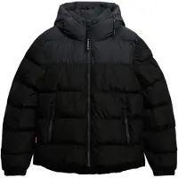Superdry Colourblock Hooded Puffer Jkt - Black - XL