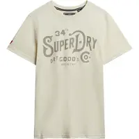 Superdry for man. M1012229A Heritage Brand Relaxed T-shirt off-white (L), Casual, Cotton, Short sleeve