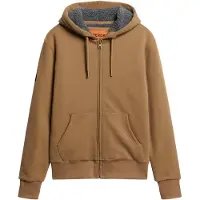 Superdry for man. M2013749A Hoodie with zipped hood and brown sheepskin lining (M), Casual, Cotton, Sustainable