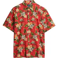 Superdry for man. M4010947A Red Hawaiian print shirt (XL), Casual, Modal, Short sleeve