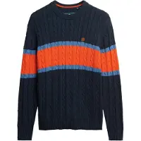 Superdry for man. M6110710A Navy Stripe Pullover (S), Casual, Cotton