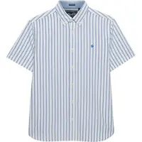 Superdry for man. M4011101A White striped short-sleeve Preppy Oxford shirt (L), Casual, Cotton, Short sleeve