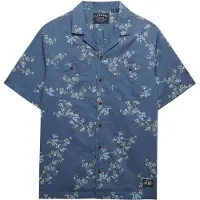 Superdry S/S Printed Beach Shirt - Blue - XL