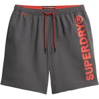 Superdry for man. M3010248A 43.2 cm swimming costume with grey sporty graphics (S), Beachwear, Recycled Polister, Sustainable