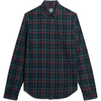 Superdry for man. M4010737A Organic cotton shirt in vintage navy check (M), Casual, Long sleeve, Sustainable