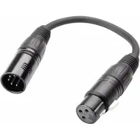 Adam hall DMX kaapelin siirto 5pin - 3pin Adam harmaa 0,20m