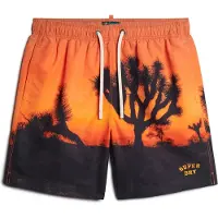 Superdry for man. M3010233A Photo print swimming costume made of recycled material orange (L), Beachwear, Sustainable, Recycled polyester