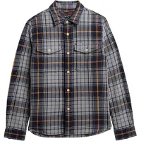 Superdry for man. M4011018A Heavy Blue Checked Shirt (L), Casual, Cotton, Long sleeve