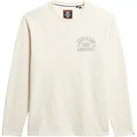 Superdry for man. M6010888A Athletic Essential T-shirt off-white (XL), Casual, Cotton, Long sleeve