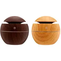 Melitt Wood Grain Round Humidifier Humidifier Wood Grain Aromatherapy Machine Office, Bedroom, Dormitory Decoration