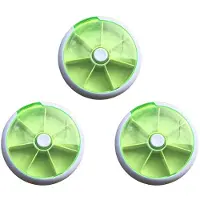 Melitt Pill Box, 7 Day Pill Dispenser, Round Pill Box, 7 Day Circular Shape Rotary Style Pill Cases Green