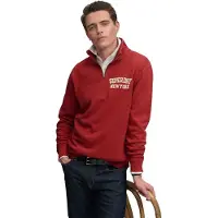 Superdry for man. M2014478A Vintage Athletic Half Zip Red Sweatshirt (3XL), Casual, Cotton, Long sleeve