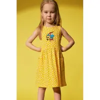 Peppi Pitkätossu X Martinex Pilkullinen Mekko, Keltainen, 104
