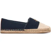 Tommy Hilfiger Espadrillo 'Logo Plaque Colour-blocked Woven' laivastonsininen / luonnonvalkoinen
