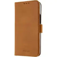 Insmat Exclusive Flip Case -lompakkokotelo, iPhone 14 Plus, ruskea