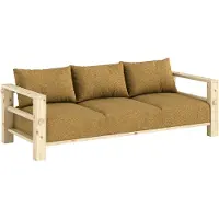 Karup Bare-sohva textured weave -kangas golden ochre / mänty l 225 cm