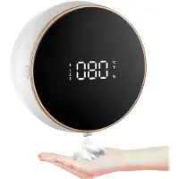 LIVMAN Seinään kiinnitettävä automaattinen LED-saippua-annostelija lämpötila-anturilla ja 3-tasoisella vaahdolla, 300 ml MYX-W1