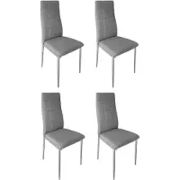 Hobby Hall Setti 4 pehmustettua tuftattua tuolia ruokasaliin ja olohuoneeseen, 4 kpl, harmaa