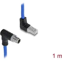 DeLOCK 81011, 1 m, Cat6a, S/FTP (S-STP), M12, RJ-45, Sininen