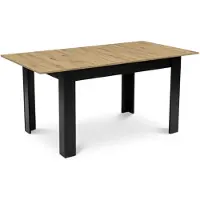 Leobert Ruokapöytä Oskar NP 120–160x80 Jatkettava Artisan Mustat Jalat