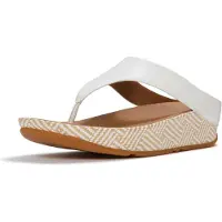 FitFlop for woman. A4Q-194 Leather Lulu Lux Graphic Sandals white (40), Flat, 1 to 3 cm, None, Casual
