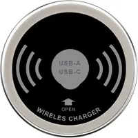 Wella Built-in 60mm Desktop Waterproof Wireless Charger with USB C Type-C Charging for Office Desk and Other Places