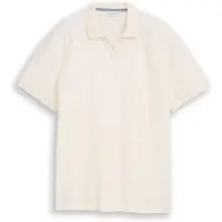 Tom Tailor Structured Resort Collar Polo - Cream - M