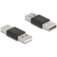 DeLOCK 65108, USB Type-A, USB Type-A, Musta