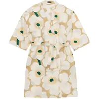 Marimekko Unikko kylpytakki L/XL Hiekka–off white–heinä–smaragdi