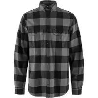 Fjällräven Men's Övik Heavy Flannel Shirt Black-grey Pitkähihaiset kauluspaidat XXL