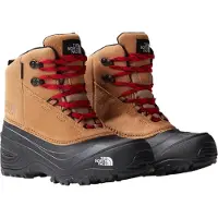 The North Face Kids' Chilkat V Lace Waterproof Hiking Boots Almond Butter/TNF Black 27