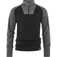 Bula Men's Retro Merino Wool Halfzip Sweater Black Kerrasto yläosat L