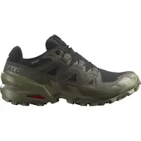 Salomon Men's Speedcross 6 GORE-TEX Black/Peat/Deep Lichen Green Juoksukengät 44 2/3