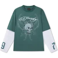 Ed Hardy Paita '1971 Skull' minttu / jade / musta / valkoinen