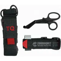 Mil-Tec Rhino Rescue Tourniquet Kit with Scissor and Pouch (Color: Black)