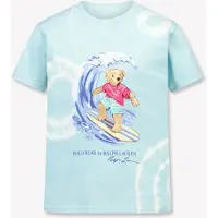 Ralph Lauren for boy. 322B13595001 Cotton T-shirt with blue Polo Bear (1.5años= 88/93), Casual, Short sleeve, children's fashion