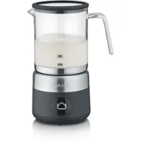 Graef MS802, Automaattinen maidonvaahdotin/-lämmitin, Musta, Ruostumaton teräs, Lasi, 250 ml, 400 ml, Kuuma ja kylmä
