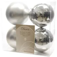 Décoris Joulupallot 022166, 4 kpl, 10 cm, hopea