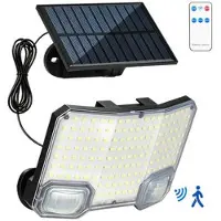 Mtp Products TG-TY19502 144 LED-liiketunnistimella varustettu seinävalaisin aurinkopaneelilla puutarhaan ja terassille