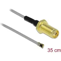 DeLOCK – Antenna Cable SMA jack bulkhead to I-PEX Inc., MHF 4L plug 1.37 35 cm thread length 10 mm (90403)