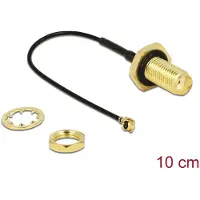 DeLOCK – Antenna cable SMA to I-PEX MHF I 10 cm splash proof, 10 mm thread (88965)