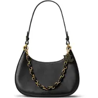 Ralph Lauren for woman. 431P11747002 Marcy medium leather shoulder bag black (OSFA), Casual