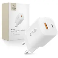 Tech-Protect NCM33W Kaksoisporttinen 30W seinälaturi - Valkoinen