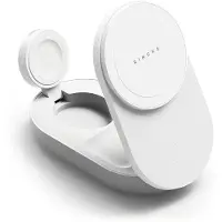 Ringke QI2.2 25 W 3-in-1 taitettava magneettinen langaton laturi - MagSafe-yhteensopiva - valkoinen