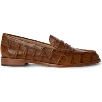 Ralph Lauren for woman. 802962176006 Wynnie Brown Leather Loafers (40), Flat, None, Casual