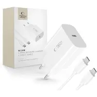 Tech-Protect NC20W USB-C-laturi C-tyypin kaapelilla - Valkoinen